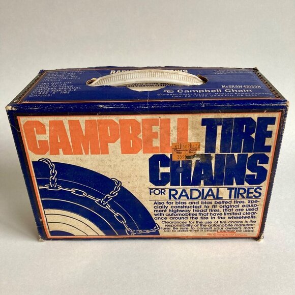 Vintage Campbell Radial Tire Chains  SAE Class S Pair 1118 61-56026 13" 14" - Picture 1 of 5